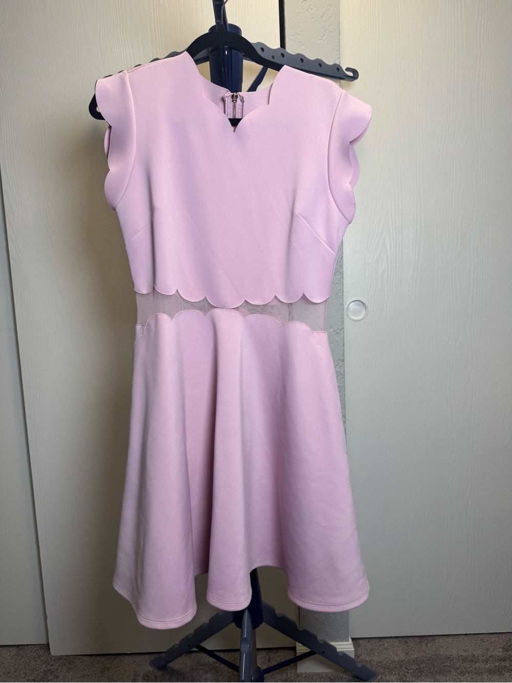 Ted Baker Pale Pink Scalloped Midi Dress